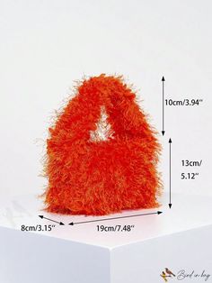 BirdinBag - Funky Neon Orange Mini Satchel: Stylish Synthetic Fuzzy Bag Fuzzy Bag, Orange Bag, Word Wrap, Bag Bag, Neon Orange, Square Bag, Color Orange, Pink Yellow, Orange Color