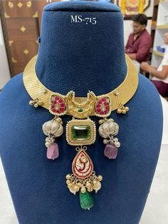 highend indowestern fusion necklace. inlay design. kundan necklace Comes with matching earrings Fusion Jewellery, Jewellery Elegant, Inlay Design, Kundan Necklace, Pakistani Jewelry, Kundan Necklaces, Jewelry Boho, Matching Earrings, Boho Jewelry