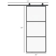 the measurements for a sliding glass door with an adjustable handle and two bars on each side