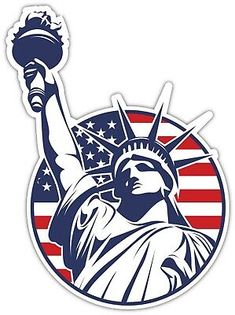 the statue of liberty holding up a basketball ball in front of an american flag background