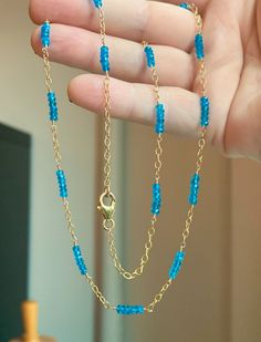 Natural Neon Blue Apatite Necklace for Women Blue Gemstone Necklace Apatite Jewelry One of a Kind Necklace Aqua Blue Jewelry - Etsy Blue Gemstone Necklace, Apatite Jewelry, Apatite Necklace, Blue Apatite, Colored Gems, Blue Jewelry, Neon Blue, Blue Gemstones, Necklace For Women