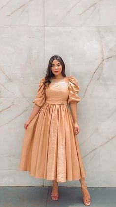 Gold Dresses, Gold Dress, Neck Dress, High Neck Dress, High Neck, Dresses With Sleeves, Long Sleeve Dress, Cottage, Long Sleeve