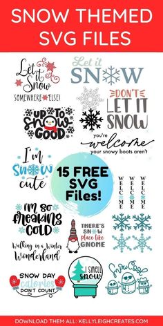 the snow themed svg files are available for use in this holiday crafting project