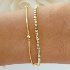 Attached layers Includes everything pictured Material: gold plated stainless steel, crystals Length: 6.5" + 1.5" extension Bracelet Love, Iridescent Crystal, Bow Necklace, Choker Necklace Set, Pink Moon, Simple Bracelets, Silver Jewels, Crystal Stars, Statement Bracelet