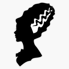 the silhouette of a woman's head with wavy hair