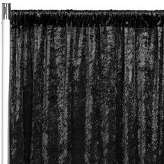 Velvet 8ft H x 52 W Drape/Backdrop Curtain Panel - Black - CV Linens Velvet Backdrop, Drape Backdrop, 120 Round Tablecloth, Stage Curtains, Event Decor Direct, Velvet Drapes, Curtain Backdrops, Apt Ideas, Flower Panels