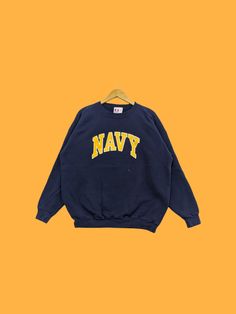 "Vintage 90s Navy spell out sweatshirts Navy crewneck navy sweater pullover big logo streetwear sport blue colour size xx-large Brand Name :- navy 📌 Tag Size :- Fit XXLarge Manual Measurement :- WIDTH (armpit to armpit) :- 25\" inches  LENGTH (shoulder to end of garment) :- 29\" inches  SLEEVE (shoulder to end of sleeve) :- 21\" inches  Condition :- Good Condition 8/10. Minor Defect Refer Picture. 📮DHL EXPRESS = 7-10 business day arrived 🔥SALE SALE SALE🔥" Navy Crewneck, Navy Sweater, Sale Sale, Sweater Pullover, Navy Sweaters, Sports Top, Blue Colour, Dhl Express, Vintage 90s