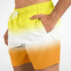 These subtle ombre gradient swim trunks are a great way to show your Maverique pride in a unique way! Doubles as shorts and swimwear, for those hot summer days. Cute and vibrant ombre gradient design in the colors of the Maverique pride flag. Drawstring & elastic waistband 2 side pockets Above-the-knee length Inner mesh lining Polyester Handmade to order: This item ships in 4-8 business days (Average time is 5 days). Please use the Size Guide for proper fitting. If you are between sizes, choose the larger size. Size Guide Size Waistline (in) Waistline (cm) XS 29 73.6 S 30 76.2 M 32 81.3 L 33 83.8 XL 35 88.9 2XL 37 93.9 3XL 38 96.5 Orange Color Block Bottoms For Summer, Summer Orange Color Block Bottoms, Summer Vacation Color Block Bottoms, Summer Beachwear Color Block Bottoms, Beach Season Color Block Shorts, Summer White Color Block Shorts, Color Block Swim Trunks For Beach, Beachwear Color Block Swim Trunks, Beachwear Color Block Swim Trunks For Beach