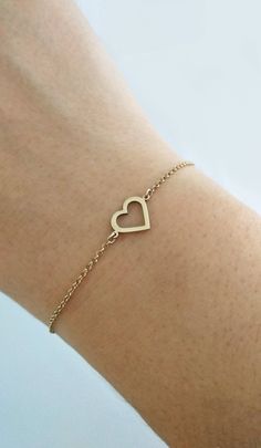 14K 9K Gold Heart Bracelet, Open Heart Bracelet, Solid Gold Heart Frame Bracelet, Love Forever Romantic Gift For Her, Dainty Heart Charm, Gift for Daughter, Girlfriend Gift, FREE EXPRESS SHIPPING Beautiful and delicate bracelet with a heart frame charm made in 14K or 9K solid gold. Whisper...Love Forever! Crescent Moon Bracelet: https://www.etsy.com/listing/747232649 -------------------------------------------------- D E T A I L S 14K Solid Gold or 9K Solid Gold Heart: 13mmx9mm Soldered chain an Music Note Necklace, Gold Heart Bracelet, Bling Ring, Moon Bracelet, Romantic Gifts For Her, Cz Bracelet, Bracelet Love, Horn Necklace, Solid Gold Necklace