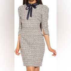 This Is A Bnwt Alexia Admor Tweed Shift Dress In A Size 14. I Bought It From Nordstrom’s Rack And Never Wore It. I Need To Clean Out My Closet And I Cannot Justify Keeping It. I’m Just Not Built For Shift Dresses. Office Tweed Dress With Houndstooth Pattern, Fitted Tweed Dress For Office Wear, Elegant Long Sleeve Houndstooth Tweed Dress, Elegant Fitted Houndstooth Dress, Elegant Tweed Dress For Office, Knee-length Houndstooth Office Dress, Knee-length Houndstooth Dress For Office, Elegant Tweed Dress For Office Wear, Elegant Spring Midi Dress With Houndstooth Pattern