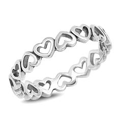 Eternity Heart Love Promise Ring .925 Sterling Silver Band Jewelry Female Male Unisex Size 10 All our silver jewelry is crafted from .925 silver also commonly referred to as sterling silver. Sterling silver is the standard for beautiful high-quality silver jewelry and can not be replicated by lower priced silver plated jewelry. It is 92.5% pure silver, mixed with alloys to add strength and durability to stand the test of time. We promise superior service which includes fast shipping, great commu Formal Silver Rings, Heart Ring Sterling Silver, Cute Jewelry Rings Silver, Gold Toe Rings, Love Promise, Heart Band, Silver Toe Rings, Band Jewelry, Silver Plated Jewelry