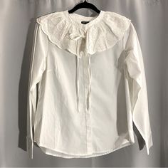 Nasty Gal Collar Detail Poplin Blouse Size Us 8 Bnwt White Collar Blouse For Day Out, White Blouse With Ruffled Collar For Day Out, Poplin Blouse, Color White, Top Blouse, Blouses, Womens Tops, Collar, Women Shopping