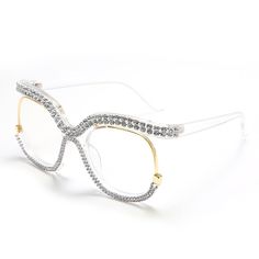 Aveuri Diamond Blue Light Blocking Glasses Retro Square Frames Men Wom Luxury Glasses, Round Eyewear, Glasses Fashion Women, Glasses Fit, Mens Glasses Frames, Round Glasses Frames, Spectacles Frames, Computer Glasses, Rhinestone Trim