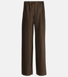 Fluid satin straight pants in brown - Vince | Mytheresa Sleek Satin Pants, Silk Straight Pants In Solid Color, Casual Satin Straight Leg Pants, Casual Straight Leg Satin Pants, Brown Satin Pants, Pants Png, Vince Clothing, Brown Satin, Satin Pants