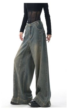 Can be found in a treasure. Wear it to unlock its secrets. DETAILSMaterial: Cotton, PolyesterClosure Type: Button fly Baggy Boyfriend Jeans, High Waist Straight Jeans, Vintage Wash Jeans, Jeans Outfit Summer, Oversized Jeans, Vintage Preppy, Jean Large, Grunge Streetwear, Jean Vintage