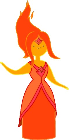 a woman in an orange and pink dress with her hair blowing back to the side