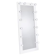 FLOOR MIRROR, WHT HIGH GLOSS, 32.00 X 5.50 X 71.00"H Floor Mirror With Lights, Full Length Floor Mirror, Big Mirror, Full Body Mirror, Mirror With Led Lights, Body Mirror, Rodeo Drive, Metal Floor, Full Length Mirror