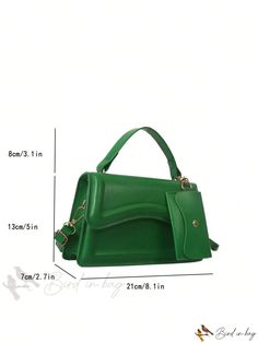 Bird in Bag - Fashionable Flap-Top Handbag with Card Holder, Ideal for Womens Daily Use Trendy Rectangular Shoulder Bag With Card Slots, Trendy Satchel Bag With Interior Card Slots, Trendy Crossbody Shoulder Bag With Card Slots, Green Rectangular Satchel For Party, Trendy Shopping Bag With Card Slots, Trendy Satchel Bag With Card Slots, Chic Crossbody Shoulder Bag With Card Slots, Chic Green Envelope Bag, Trendy Satchel With Removable Pouch And Flap