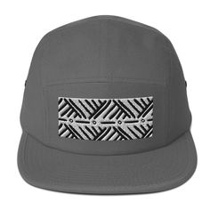 This camper style cap has a low profile and nylon strap clip closure. Comfortable and classic! • 100% cotton • Soft-structured • Five panel • Low profile • Metal eyelets • Nylon strap clip closure Adjustable Gray 5-panel Hat, Adjustable 5-panel Canvas Trucker Hat, Adjustable 5-panel Canvas Snapback Hat, Adjustable Canvas 5-panel Snapback Hat, Adjustable Canvas 5-panel Trucker Hat, Cotton Snapback Hat With Flat Bill For Camping, Cotton Flat Brim Baseball Cap For Camping, Adjustable Canvas Snapback Hat With Flat Bill, Adjustable Gray Cotton Snapback Hat