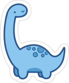 a blue dinosaur sticker on a white background