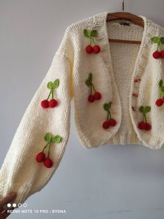 Oversize Cotton Cherry Cardigan, Woman Fruit Embroidery Jumper, Handmade Trendy Sweater for Spring Summer, Fashionable Gifts for Her, Y2k - Etsy Trendy Embroidered Knit Sweater, Trendy Knitted Sweater For Spring, Casual Cotton Cardigan With Floral Embroidery, Spring Trendy Hand Knitted Cardigan, Hand Knitted Trendy Spring Cardigan, Cute Long Sleeve Summer Sweater, Vintage Handmade Cardigan For Spring, Cute Embroidered Cotton Cardigan, Handmade Vintage Cardigan For Spring