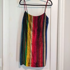 Gorgeous, Eye-Catching Colors. Worn Once And In Like-New Condition. Measurements In Photos. Questions? Please Ask! Always Open To Reasonable Offers Milly Dresses, Milly Dress, Size 8 Dress, Eye Catching Colors, Rainbow Stripes, Pink Blue, Slip Dress, Color Blue, Like New