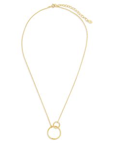 Delicate interlocking circles make this necklace a perfectly unique and elegant choice for a woman who wants to stand out. Choose from gold, silver, and rose gold tones -- or choose them all. Adjustable for a perfect fit! Materials: 14K gold plated sterling silver or sterling silver Features: Measures 16" with 2" extender, 10mm & 18mm open circles, Lead & Nickel free, spring ring clasp Elegant Circular Charm Necklace With Adjustable Chain, Modern Necklace With Round Pendant And Spring Ring Clasp, Elegant Circle Charm Necklaces, Modern Gold Open Circle Necklace, Elegant Yellow Gold Circle Charm Necklaces, Elegant Open Circle Charm Necklace, Modern Yellow Gold Open Circle Necklace, Modern Gold Necklace With Spring Ring Clasp, Birthstone Gems