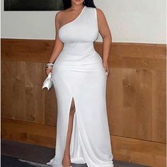 Stretchy. New. Great Idea For A White Party Or Dressed Up One Shoulder White Dress, White Party, Bridal Outfits, Dress First, Colorful Dresses, One Shoulder, White Dress, Color White, Dress Up