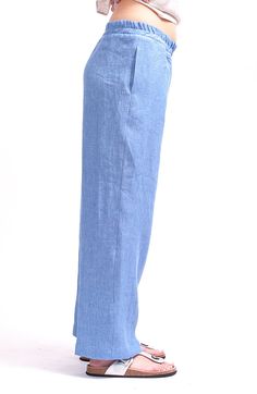 Stay chill and casually cool with the Light blue linen elastic waist pants women. These mid waisted linen pants feature a thick elastic waistband, two side pockets at each hip allow you to carry all your things. Treat these Light blue linen pants women to heeled sandals and with any of our tops or tanks. linen pants women who love to look good and fresh. You will enjoy wearing mid waisted linen pants women which are made of perfectlinen, high quality pure, soft italian linen This Organic clothin Light Blue Linen Pants, Women Linen Clothing, Blue Linen Pants, Wide Leg Pants Women, Linen Clothing, Linen Pants Women, Organic Clothing, Elastic Waist Pants, Pants Women