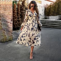 F00202598-402 Resort Casual, St 4, Printed Long Skirt, Printed Casual Dresses, Saint John, Printed Maxi Skirts, Vestidos Vintage, Weave Style, Daily Dress