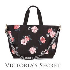 Brand New! Black/Pink Floral Tote. This Tote Is Huge!!! Perfect For Diaper Bag, Beach Tote, Gym Bag And Much More. This Bag Features A Large Inner Zip Pocket, A Victoria’s Secret Logo Shoulder Strap And A Zippered Closure For Safe Keeping. Approx Measurements: 24”L X 12”H Victoria Secret Tote Bags, Flowers Tote, Logo New, Weekender Tote Bag, Woman Bags Handbags, Victoria Secrets, Victoria Secret Bags, Pink Victoria Secret, Weekender Tote