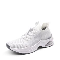 PRICES MAY VARY. Weighs Only 9.6 Oz: Designed with a lightweight knitted upper, removable foam insole, and slip resistant TPR outsole. These ultra-light women's fashion sneakers help reduce foot fatigue. Air-Cushioned Design: These fashion sneakers are shock-absorbent with an air-cushioned midsole that can retain shape without bursting or cracking even after 100,000 repeated compression tests. No More Stuffy Feet: The knitted upper is breathable and stretchy, keeping feet fresh & well ventilated Women Standing, Athletic Trainer, Walker Shoes, Trainers Fashion, Walking Sneakers, Woman Standing, Athletic Fashion, 100 000, Work Shoes