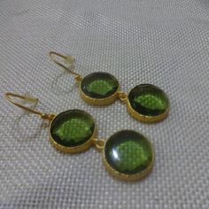 Beautiful "Peridot" Gold Dangle Handmade Earrings (1 5/8" Drop) #934a All Of My Jewelry Is Handmade By Me In My Smoke & Pet Free Home!!!!!! Please Note That Every Item Purchased Comes In A Drawstring Organza Bag For Easy Gift Giving!!! Please Note That I Will Consider Any Reasonable Offer On My Jewelry!!!!!!!!!! Please Let Me Know If You Have Any Further Questions. Thanks For Stopping By And Have A Terrific Day!!!! Elegant Green Danglers As Gift, Elegant Green Danglers As A Gift, Elegant Green Danglers For Gift, Green Round Danglers For Party, Green Drop Danglers For Formal Occasions, Handmade Green Danglers For Party, Green Handmade Danglers For Party, Elegant Handmade Green Danglers, Green Danglers For Formal Occasions