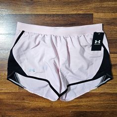 Baby Pink And Black Under Armour Running Shorts. New With Tags Size Medium Casual Pink Under Armour Bottoms, Under Armour Pink Workout Bottoms, Pink Under Armour Workout Bottoms, Under Armour Pink Athletic Shorts With Built-in Shorts, Under Armour Pink Summer Shorts, Under Armour Pink Sports Shorts, Pink Under Armour Athletic Shorts For Workout, Under Armour Pink Athletic Shorts For Workout, Pink Under Armour Summer Shorts