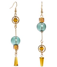 PRICES MAY VARY. Unique and stylish: Stand out from the crowd with these mismatched earrings featuring asymmetrical designs and glass dangle tassels, an eye-catching accessory for any outfit. Crafted with high-quality brass, these earrings are not only durable but also Suitable weight, ensuring comfortable wear all day long. Versatile elegance: The glass ball accents add a touch of elegance and sophistication, making these earrings perfect for both casual and formal occasions. Trendy and chic: W Gemstone Bead Earrings, Hammered Wire Earrings, Natural Stone Earrings Handmade, Brass Jewelry Design, Simple Bead Earrings, Chip Bead Jewelry, Diy Earrings Dangle, Aluminum Wire Jewelry, Beaded Diy