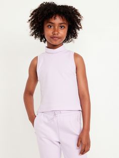 mock turtleneck sleeveless relaxed fit hits at hip models are approx.  4’3” – 4’8” and wear size m (8)machine wash according to the care instruction label  . Best Holiday gift for Kids , perfect Tops for Christmas! Casual Sleeveless Mock Neck Top For Spring, Spring Sleeveless Mock Neck Top, Turtleneck Sleeveless, Mock Neck Top, Mock Turtleneck, Sleeveless Shirt, Active Wear Tops, Mock Neck, For Girls