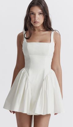 Short Skater Dress, Short Pollera, Dreamy Aesthetic, Classic Vibe, Mini Sundress, Suspender Skirt, Bow Dress, Backless Mini Dress, Linnet