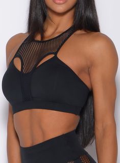 Attitude Sports Bra Black Bombshell, Sports Bra Collection, Bra Collection, Old Bras, Sports Bra Design, Mesh Sports Bra, Sportswear Leggings, Cut Out Design, Black Sports Bra