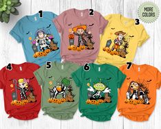 Toy Story Halloween Shirt/Toy Story Costume Shirt/Toy Tory Halloween Party/Toy Story Family Halloween/Group Halloween Costume BXJS20 👏CONGRATULATIONS You have found an online shop with reasonable prices, amazing quality, and fast shipping  We offer shirts for VACATIONS, HOLIDAYS, EVENTS, FAMILY REUNIONS, BIRTHDAYS, MOTHER'S DAY, FATHER'S DAY, GRADUATIONS, FUNNY T-SHIRTS as well as CUSTOM T-SHIRTS.  💖Description💖  --About this T-shirt--  👉Our Adult Unisex T-Shirt brand is BELLA CANVAS Availab Halloween Cosplay Top With Character Print, Halloween Cosplay Tops With Character Print, Character Print Tops For Halloween Cosplay, Toy Story Costume, Toy Story Halloween, Halloween Group, Toy Story Costumes, Group Halloween Costumes, Costume Shirts