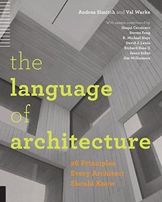 a book cover with the title'jazyk architektry'in black and white