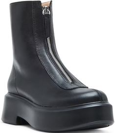 Steve Madden Jones Front-Zip Leather Platform Booties | Dillard's Womens Steve Madden Boots, Edgy High-top Platform Boots With Zipper, Modern Moto Boots With Zipper Closure And Round Toe, Modern Moto Boots With Zipper And Round Toe, Fall High-top Boots With Zipper Closure, High-top Boots With Zipper Closure For Fall, High-top Boots With Zipper For Fall, Fall High-top Moto Boots With Zipper Closure, Edgy Combat Boots With Zipper Closure And Round Toe