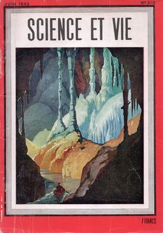 an old magazine cover with water and ice on the front, in red paper that reads science et vie