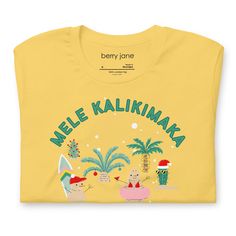 This Mele Kalikimaka Holiday Beach Christmas T-Shirt is the perfect way to show off your holiday spirit in style. Featuring a holiday beach theme, this t-shirt is comfortable yet stylish, perfect for any Christmas party or celebration. • 100% combed and ring-spun cotton • Fabric weight: 4.2 oz • Pre-shrunk fabric • Side-seamed construction • Shoulder-to-shoulder tapingMade to order: Ships in 3-5 days Size guide LENGTH (inches) WIDTH (inches) CHEST (inches) S 28 18 34-37 M 29 20 38-41 L 30 22 42- Swim Capris, Hawaii Christmas, Outrigger Canoe, Swim Leggings, Mele Kalikimaka, Perfect Leggings, Christmas Graphic, Beach Christmas, Long Sleeve Swimsuit