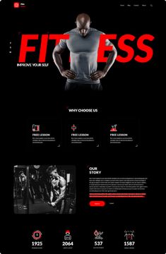 the website design for fitess, a personal training and fitness gym wordpress theme