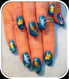 The Sparkle Queen: Top 50 Summer Nail Art Ideas! Under The Sea Nails, Summer Nail Art Ideas, Sea Nails, Funky Nail Art, Tropical Nails, Summer Nail Art, Finger Nail Art, Different Nail Designs, Vacation Nails