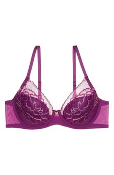 Plenty of sheerness and smooth lace make this lightweight plunge bra flirty and fun to wear. Partially lined 59% nylon, 26% elastane, 15% polyester lace; 84% nylon, 16% Lycra® spandex mesh Hand wash, line dry Imported Lace Making, Plunge Bra, Blush, Hand Wash, Nordstrom, Mesh, Spandex, Bra, Lace