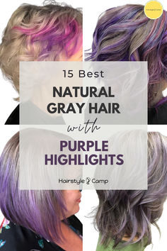 Did you know that it’s better to flaunt your natural gray hair instead of trying to cover it? Consider adding purple highlights to your gray hair and give it a bold look! Since both shades have an ashy base, they complement each other pretty well. That’s not all. Purple is a pretty versatile color as it comes in different hues that go well with all types of skin tones.

If you’re excited to spice up your natural gray hair, check out our ideas for gray hair with purple highlights. Gray Hair With Purple Highlights, Smokey Lilac Hair, Smokey Purple Hair, Grey And Purple Hair, Grey Hair With Purple Highlights, Ideas For Gray Hair, Lilac Grey Hair, Plum Purple Hair, Hair With Purple Highlights