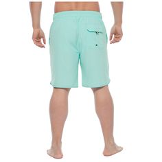 Rokka&Rolla Men's 9" Stretch Mesh Lined Swim Trunks, up to Size 2XL are the latest performance swimwear gear you need when playing water sports. These board shorts are mesh-lined to help keep you active and comfortable. Lightweight and breathable with quick-drying properties to keep you dry within minutes! Protect yourself from the harmful UV rays as our bathing suits for men are UPF 50+. Our stretchy spandex swimwear will help ease the itching due to anti-rash. Green Swim Trunks With Built-in Shorts For Surfing, Green Swim Trunks With Built-in Shorts For Water Sports, Green Swimwear With Built-in Shorts For Sports, Blue Activewear For Summer Surfing, Functional Solid Color Swimwear For Water Sports, Water Sports Swimwear With Built-in Shorts, Functional Solid Swimwear For Water Sports, Solid Swimwear With Built-in Shorts For Water Sports, Athleisure Swim Trunks With Pockets For Beach