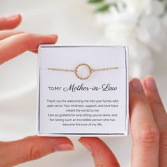 A Thoughtful Gift for Your Mother-in-Law Honor the special bond with your mother-in-law with this elegant Single Circle Bracelet. The single circle represents unity and a connection that remains unbroken through life's changes. Whether it's for a wedding day, a birthday, or just to show appreciation, this beautiful bracelet is a meaningful gift that she will cherish forever. Available in silver, gold, or rose gold, it's a timeless piece suitable for any occasion. Details: ✦ Single Circle Charm: Bride Wedding Jewelry, Mom In Law, Circle Bracelet, Christmas Gift For Mom, Show Appreciation, To My Mother, Gift For Mother, Mother In Law, The Groom