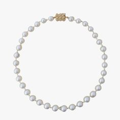 This necklace radiates elegance and sophistication with its magnificent and airy design. It features exquisite Australian White South Sea pearls with a fine luster and clean surfaces with only very minor inclusions.  The pearls are round/almost round, ranging in size from 9 to 11mm. They threaded intermittently with 2.5-3.mm baby Akoya pearls, round, with high luster and green and blue obertone.  The necklace is secured with a 14K yellow gold clasp that is embellished with 0.11ct diamonds (NC/SI). This necklace is a true statement piece, destined to turn heads and draw admiration. Whether for a special occasion or to add a touch of luxury to everyday wear, this necklace is a timeless addition to any jewelry collection. Each piece of our jewelry is unique and individually photographed. You Elegant Round Pearl Necklace With High Luster, Elegant High Luster Pearl Necklace, Elegant Formal Pearl Necklace With High Luster, Elegant High Luster Pearl Necklace For Formal Occasions, Luxury Pearl White Pearl Necklace With Round Beads, Luxury Pearl White Necklace With Round Beads, Elegant Round Beads Pearl Necklace For Formal Occasions, Refined Pearl White Pearl Necklace For Formal Occasions, Refined Pearl Necklace For Formal Occasions